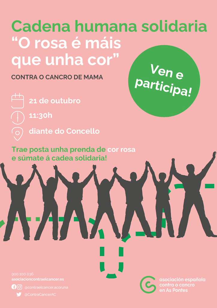 Cadena Solidaria Humana Contra o Cancro de Mama en As Pontes de García Rodríguez