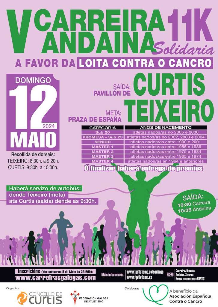 V Carreira - Andaina Popular e Solidaria Axuda Contra o Cancro 11K (2024) en Curtis