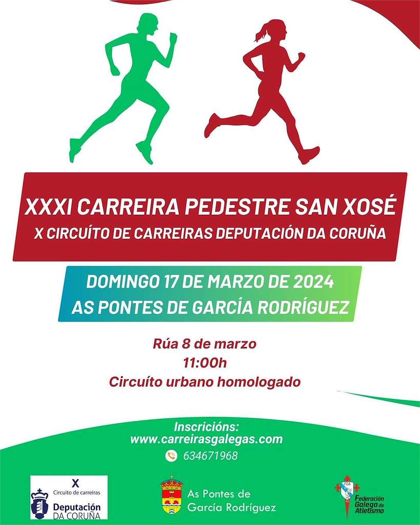 XXXI Carreira Pedestre de San Xosé - V Carreira e Andaina Corre por Elas  en As Pontes de García Rodríguez