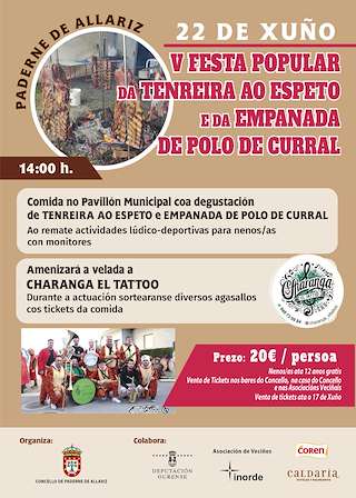 Fechas, información, programa, cartel, imágenes, mapa y ubicación de V Festa da Terneira ao Espeto e da Empanada de Polo de Curral  en  Paderne de Allariz