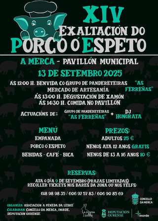 Fechas, información, programa, cartel, imágenes, mapa y ubicación de XIV Festa do Porco ó Espeto  en  A Merca