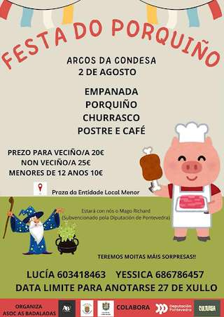Fechas, información, programa, cartel, imágenes, mapa y ubicación de Festa do Porquiño de Arcos da Condesa  en  Caldas de Reis