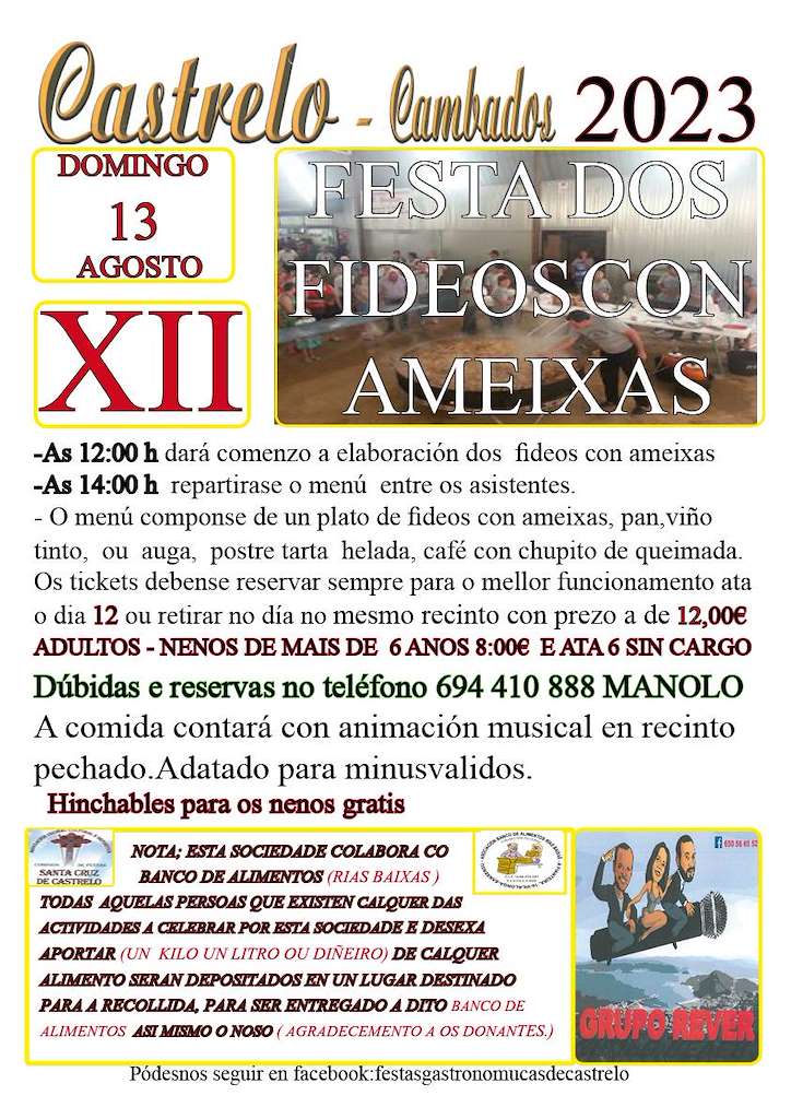 XII Festa dos Fideos con Ameixas de Castrelo en Cambados