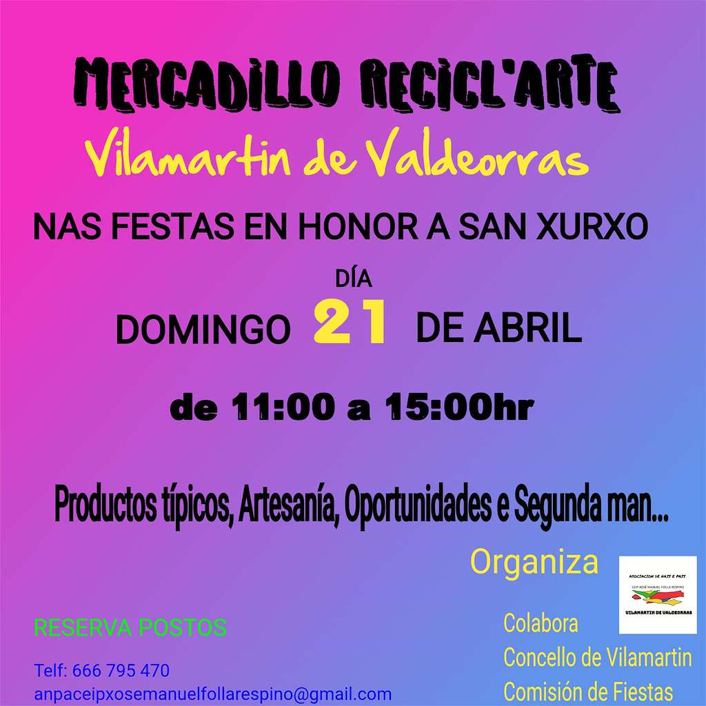 Mercadillo Recicl'arte (2024) en Vilamartín de Valdeorras