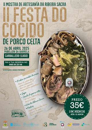 Fechas, información, programa, cartel, imágenes, mapa y ubicación de II Mostra de Artesanía e Festa do Cocido de Porco Celta  en  Carballedo