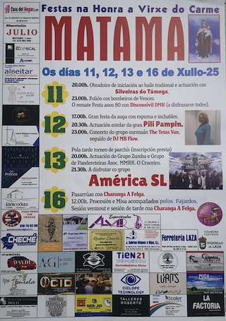 Fechas, información, programa, cartel, imágenes, mapa y ubicación de O Carme de Matama  en  Laza