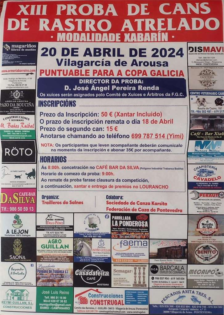 XIII Proba de Cans de Rastro (2024) en Vilagarcía de Arousa