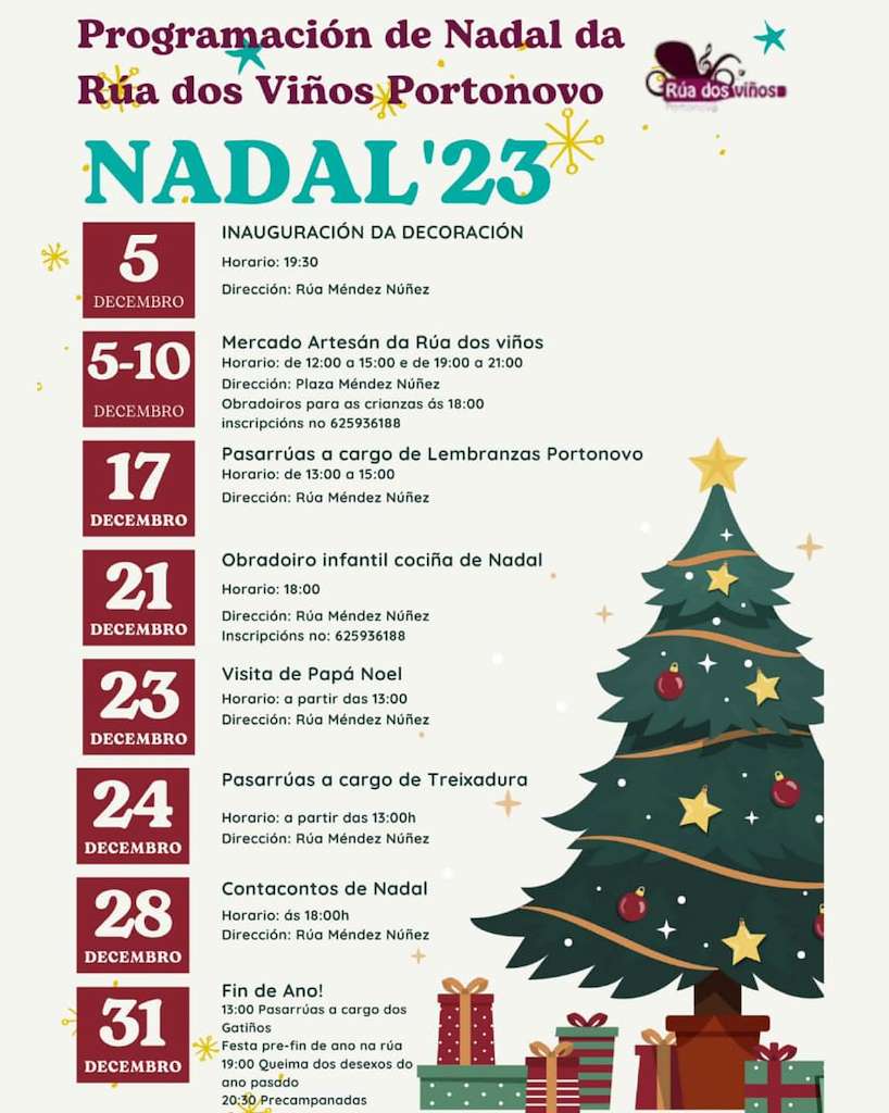 Programa de Nadal na Rúa dos Viños de Portonovo en Sanxenxo