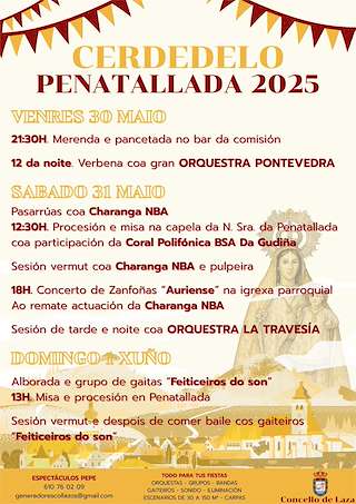 Fechas, información, programa, cartel, imágenes, mapa y ubicación de Virxe da Penatallada de Cerdedelo  en  Laza