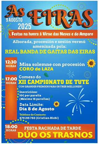 Fechas, información, programa, cartel, imágenes, mapa y ubicación de Virxe das Neves e do Amparo de Eiras  en  Laza