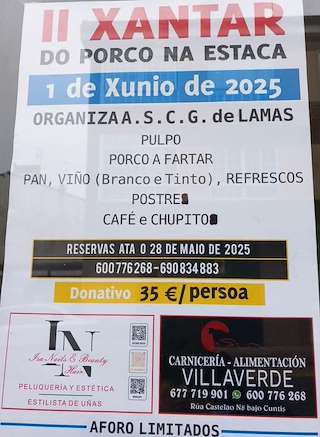 Fechas, información, programa, cartel, imágenes, mapa y ubicación de Xantar do Porco á Estaca de Lamas  en  Moraña