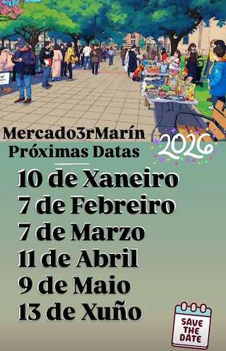 Fechas, información, programa, cartel, imágenes, mapa y ubicación de Mercado 3R de Marín (2026)