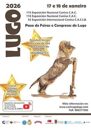 Fechas, información, programa, cartel, imágenes, mapa y ubicación de 117 Exposición Nacional - 53 Exposición Internacional Canina de Galicia (2026)  en  Lugo