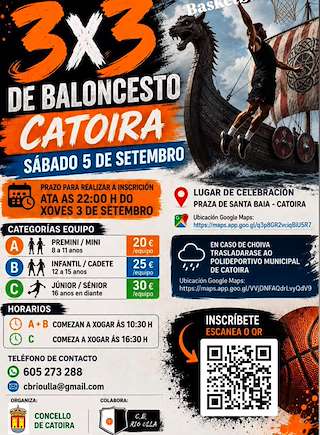 Fechas, información, programa, cartel, imágenes, mapa y ubicación de 3x3 BasketBaia (2026)  en  Catoira
