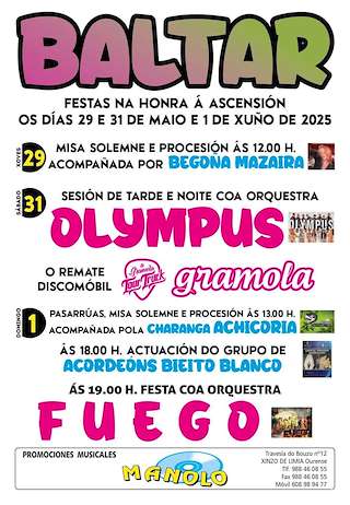 Fechas, información, programa, cartel, imágenes, mapa y ubicación de A Ascensión  en  Baltar