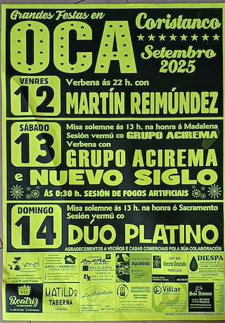 Fechas, información, programa, cartel, imágenes, mapa y ubicación de A Madalena e O Sacramento de Oca  en  Coristanco