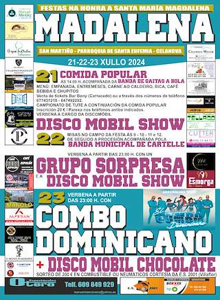 Fechas, información, programa, cartel, imágenes, mapa y ubicación de A Magdalena de Santa Eufemia  en  Celanova