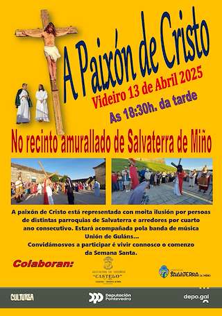 Fechas, información, programa, cartel, imágenes, mapa y ubicación de A Paixón de Cristo (Vía Crucis)   en  Salvaterra do Miño