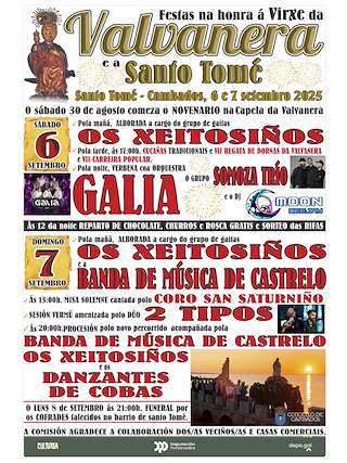 Fechas, información, programa, cartel, imágenes, mapa y ubicación de A Valvanera  en  Cambados