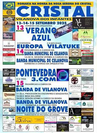 Fechas, información, programa, cartel, imágenes, mapa y ubicación de A Virxe do Cristal de Vilanova dos Infantes (2026)  en  Celanova