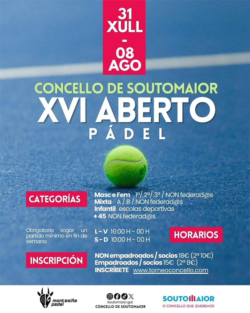 XVI Aberto de Pádel (2026) en Soutomaior