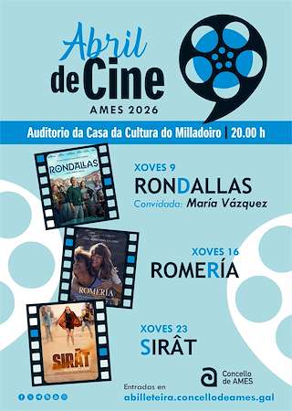 Fechas, información, programa, cartel, imágenes, mapa y ubicación de Abril de Cine  (2026) en Ames