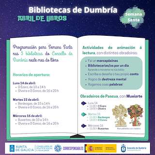 Fechas, información, programa, cartel, imágenes, mapa y ubicación de Abril de Libros  en  Dumbría