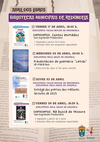 Fechas, información, programa, cartel, imágenes, mapa y ubicación de Abril de Libros (2026) en Redondela