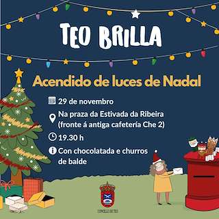 Fechas, información, programa, cartel, imágenes, mapa y ubicación de Acendido de Luces de Nadal  en  Teo