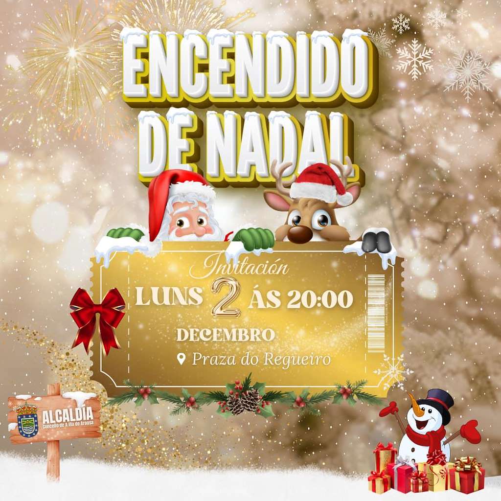 Acendido do Alumeado de Nadal  en Illa de Arousa