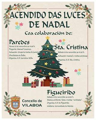 Fechas, información, programa, cartel, imágenes, mapa y ubicación de Acendido do Alumeado de Nadal   en  Vilaboa