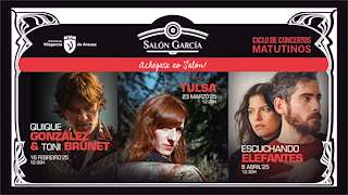 Fechas, información, programa, cartel, imágenes, mapa y ubicación de Achégate ao Salón: Quique González & Toni Brunet - Tulsa - Escuchando Elefantes  en  Vilagarcía de Arousa