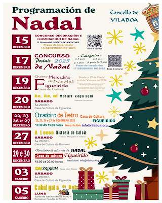 Fechas, información, programa, cartel, imágenes, mapa y ubicación de Programa de Navidad – Cabalgata de Reyes (2025-2026) en Vilaboa
