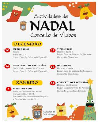 Fechas, información, programa, cartel, imágenes, mapa y ubicación de Actividades de Nadal - Cabalgata de Reis  en  Vilaboa