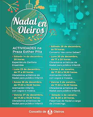 Fechas, información, programa, cartel, imágenes, mapa y ubicación de Actividades de Nadal (2025-2026)  en  Oleiros