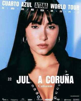 Fechas, información, programa, cartel, imágenes, mapa y ubicación de Aitana - Cuarto Azul World Tour (2026)  en  A Coruña