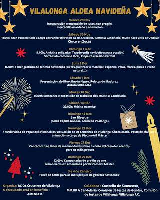 Fechas, información, programa, cartel, imágenes, mapa y ubicación de Aldea Navideña de Vilalonga  en  Sanxenxo