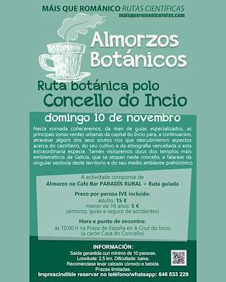 Fechas, información, programa, cartel, imágenes, mapa y ubicación de Almorzos Botánicos; Ruta Botánica  en  O Incio