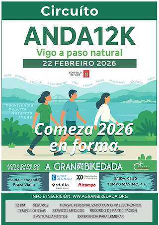 Fechas, información, programa, cartel, imágenes, mapa y ubicación de Anda12K (2026)  en  Vigo