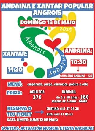 Andaina e Xantar Popular de Angrois (2026) en Santiago de Compostela
