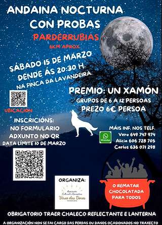 Andaina Nocturna Terrorífica de Parderrubias (2026) en Salceda de Caselas