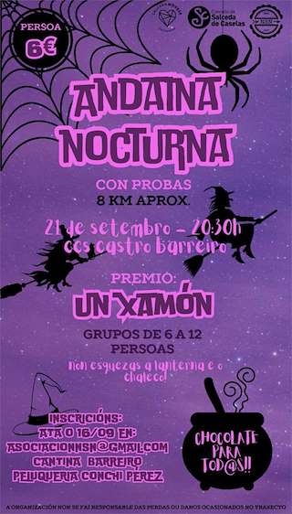 Andaina Nocturna con Probas en Salceda de Caselas
