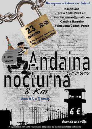 Andaina Nocturna de Castro Barreiro en Salceda de Caselas