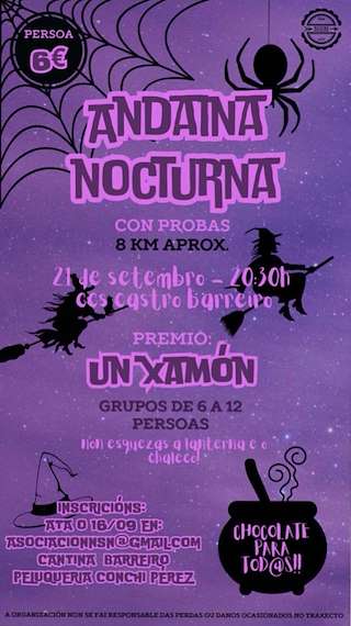 Andaina Nocturna de Castro Barreiro en Salceda de Caselas