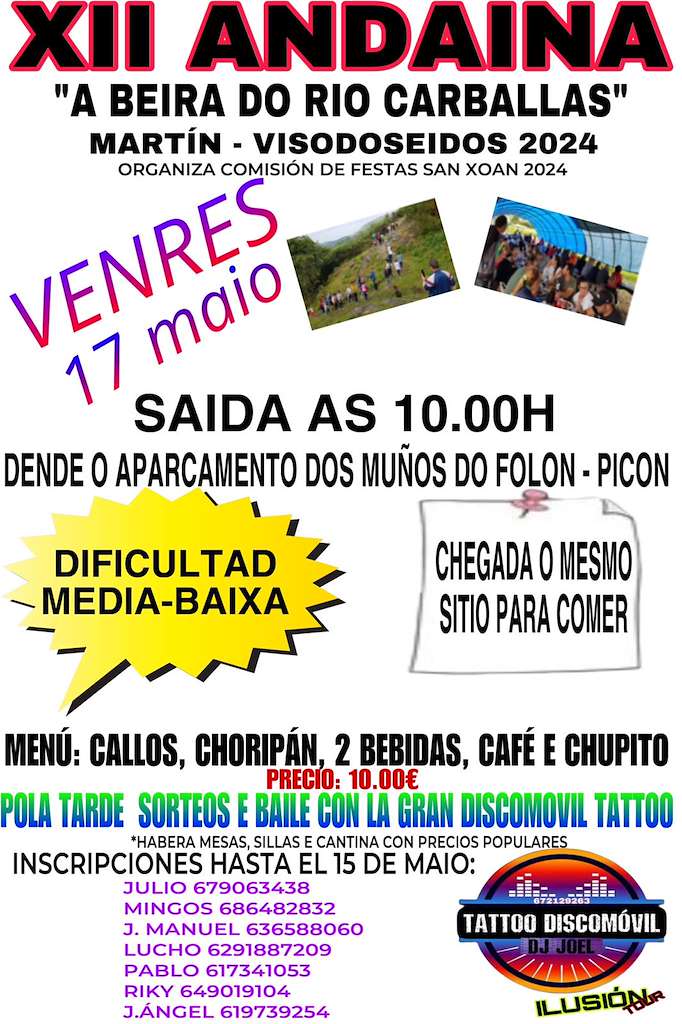 Andaina A Beira do Río Carballas  en O Rosal