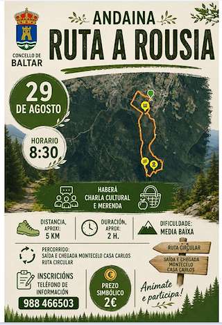 Fechas, información, programa, cartel, imágenes, mapa y ubicación de Andaina A Rousia  (2026)  en  Baltar