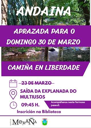 Fechas, información, programa, cartel, imágenes, mapa y ubicación de Andaina Camiña en Liberdade  en  Moraña