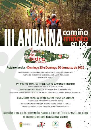 Fechas, información, programa, cartel, imágenes, mapa y ubicación de IV Andaina Camiño Miñoto - Rutada Sidra en Flor (2026)  en  A Estrada