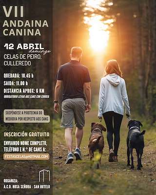 Fechas, información, programa, cartel, imágenes, mapa y ubicación de VII Andaina Canina de Celas de Peiro (2026)  en  Culleredo