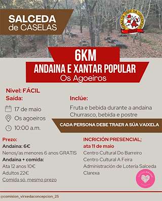 Fechas, información, programa, cartel, imágenes, mapa y ubicación de Andaina con Historia - Xantar Popular  en  Salceda de Caselas